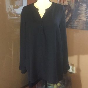 Soft Surroundings Flowy Roll Tab Sleeves Tunic Top